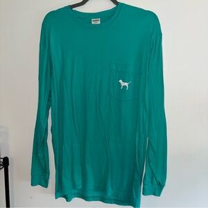 PINK Victoria's Secret Teal Long Sleeve Tee